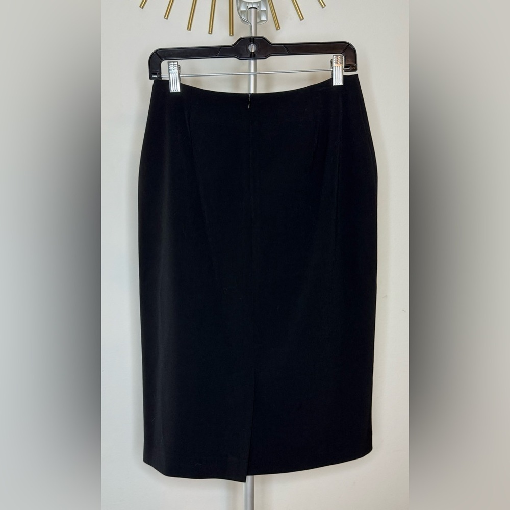 Lauren Ralph Lauren black preppy capsule knee length lined back zip skirt 6 EUC - Picture 4 of 9